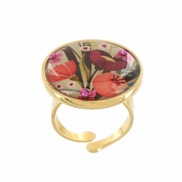 Кольцо TARATATA, Atelier, разъемное, с цветной смолой и кристаллами, TT-H21-04406-205 (розовый)